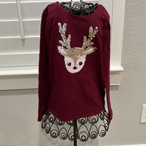 Cat & Jack double sided sequin reindeer long sleeve tee!